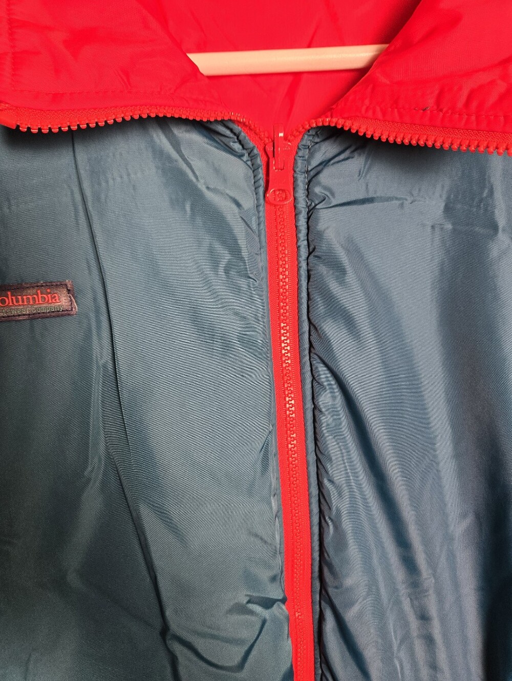80's Columbia Red & Teal Reversible  Coat Size XL - Picture 7 of 15